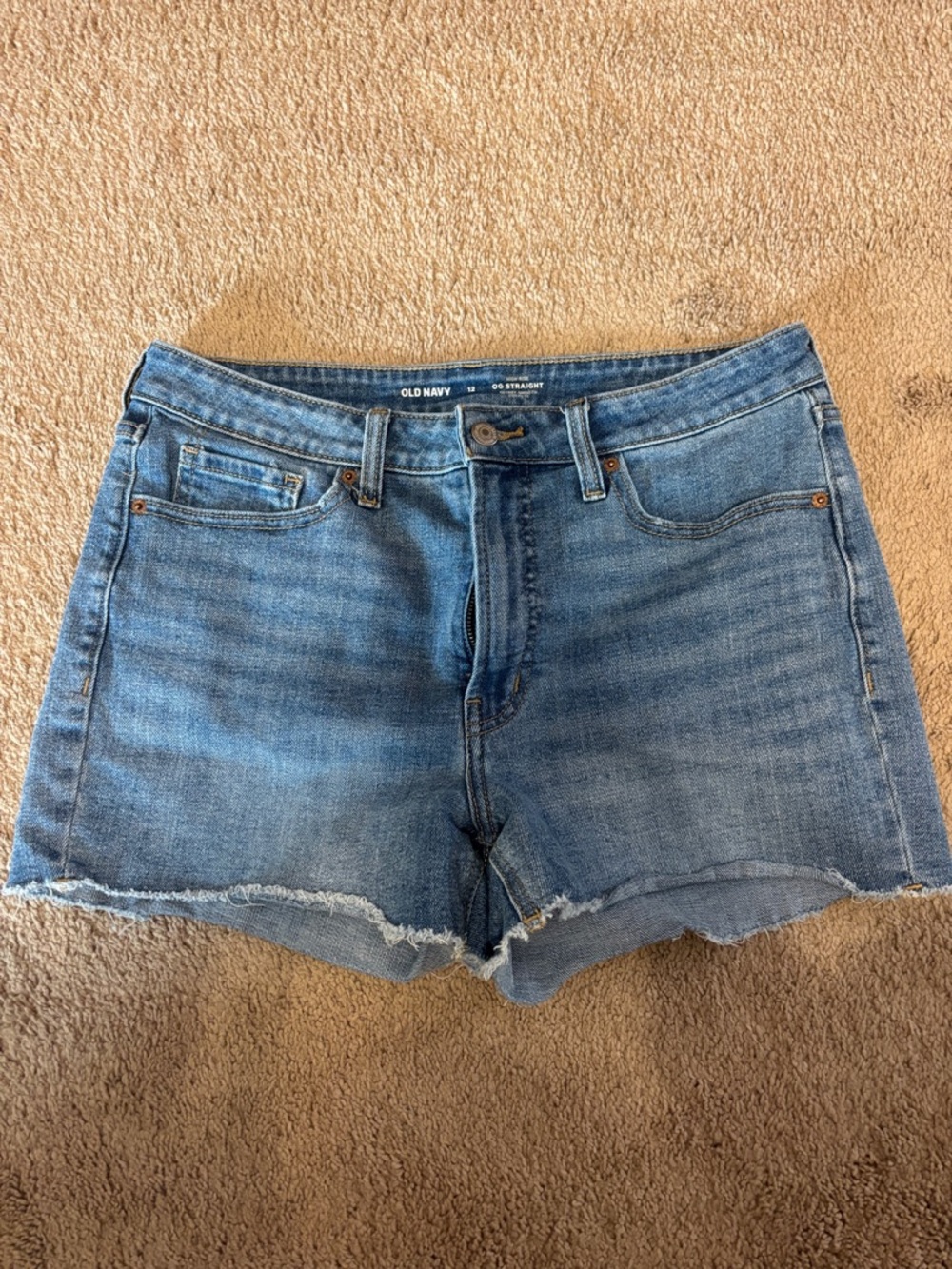 Old Navy Medium Blue Denim Frayed Hem Shorts